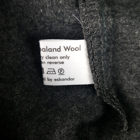 ESKANDAR Wool Wide Leg Pants Elastic Drawstring - Picture 8 of 8